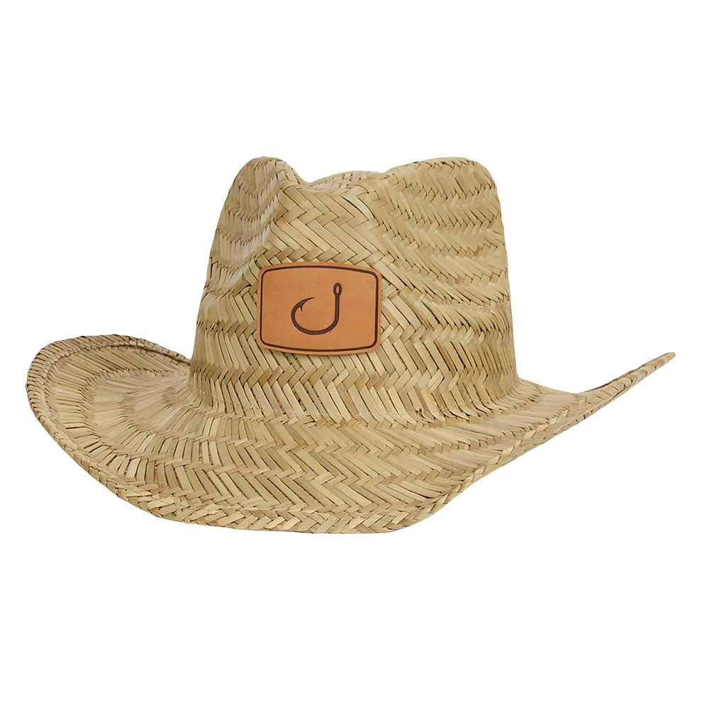 Chapeau en paille de cowboy du Sud naturel AVID Sportswear pour hommes