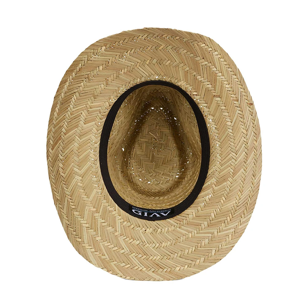 Chapeau en paille de cowboy du Sud naturel AVID Sportswear pour hommes