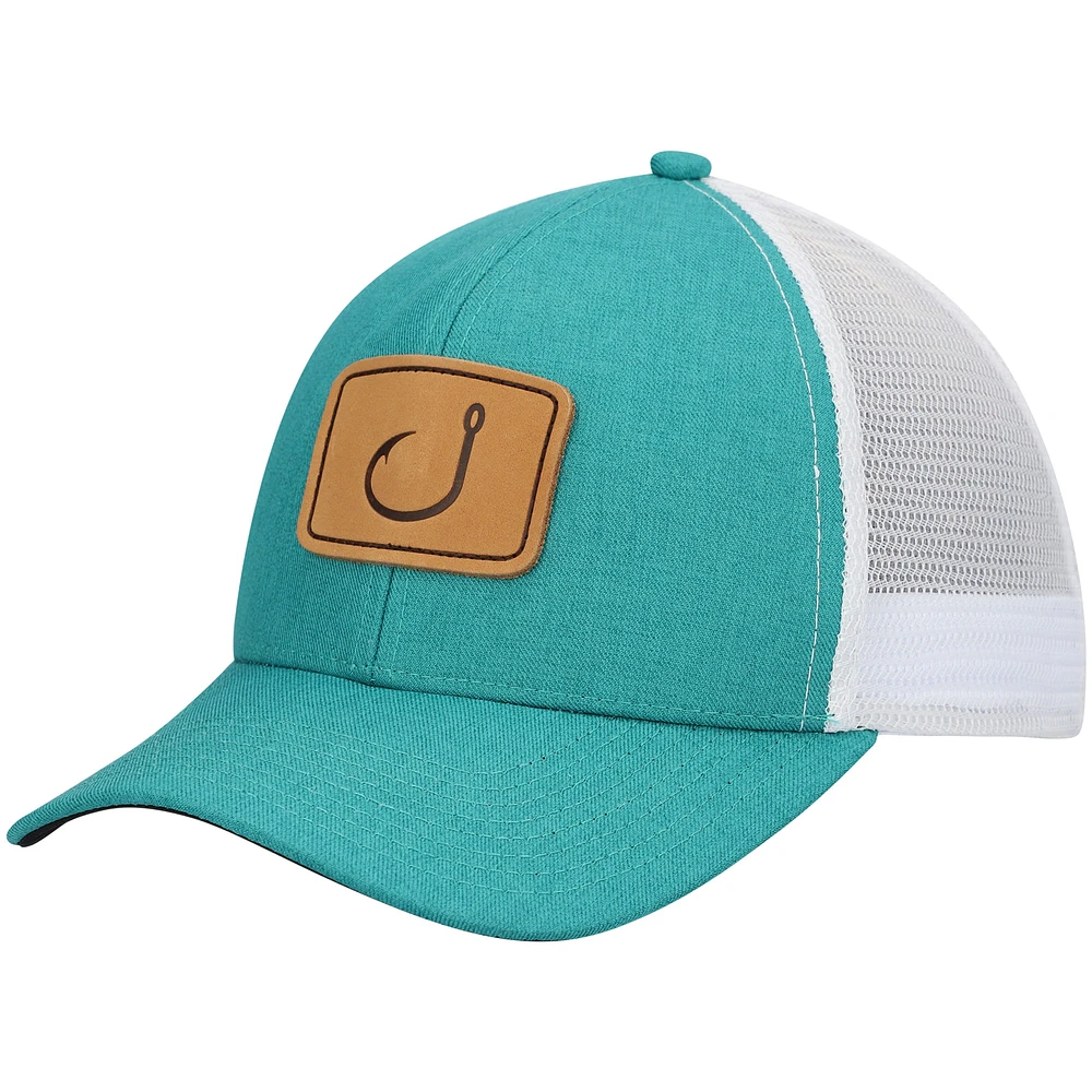 Men's Avid Teal/White Lay Day Trucker Snapback Hat