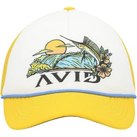 Men's Avid White/Yellow Vintage Foam Trucker AVIDry Snapback Hat