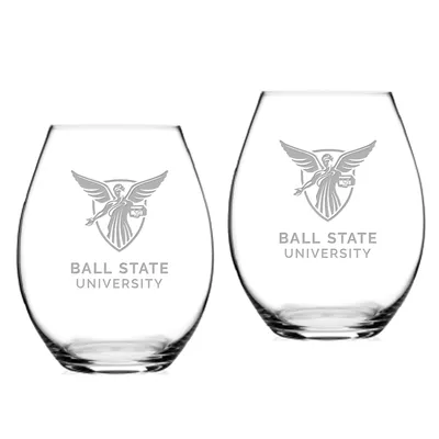 Stanford Cardinal 20oz. Two-Piece Riedel Stemless Wine Glass Set