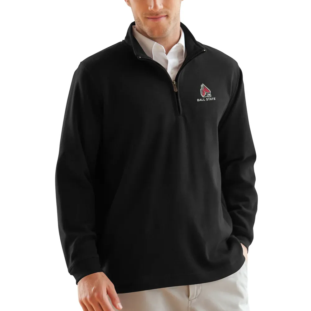 Men's Gray Louisville Cardinals Big Cotton Quarter-Zip Pullover Sweatshirt