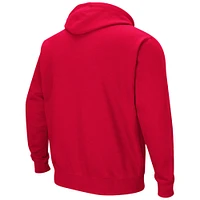 Men's Colosseum Cardinal Ball State Cardinals Arch and Logo Pullover Hoodie