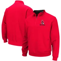 Men's Colosseum Heathered Gray Louisville Cardinals Tortugas Team Logo Quarter-Zip Jacket Size: Small