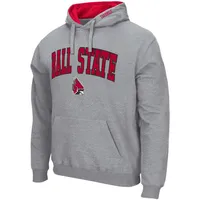 Sweat à capuche Colosseum Ball State Cardinals Arch & Logo 3.0 gris chiné pour homme