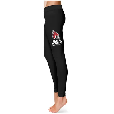 Ball State Cardinals Women's Thigh Logo Yoga Leggings - Black