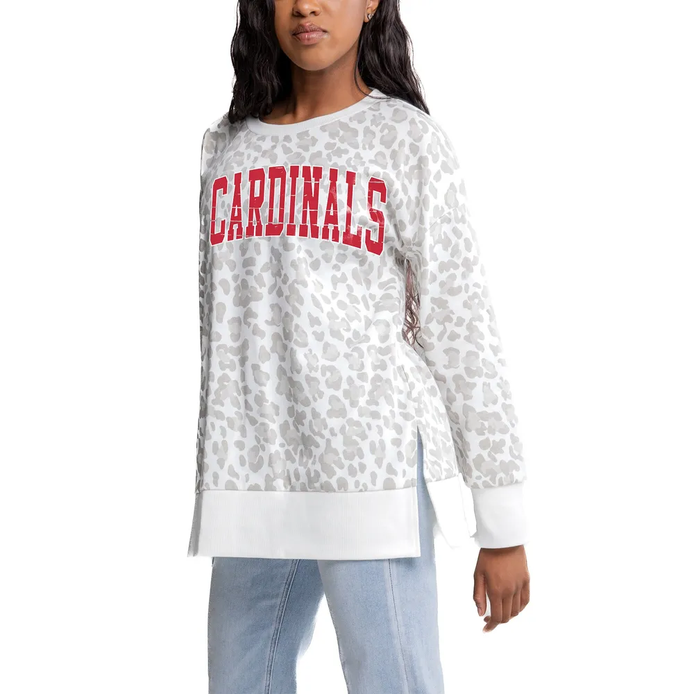 Women's Gameday Couture Gray Ball State Cardinals Side-Slit French Terry Crewneck  Sweatshirt