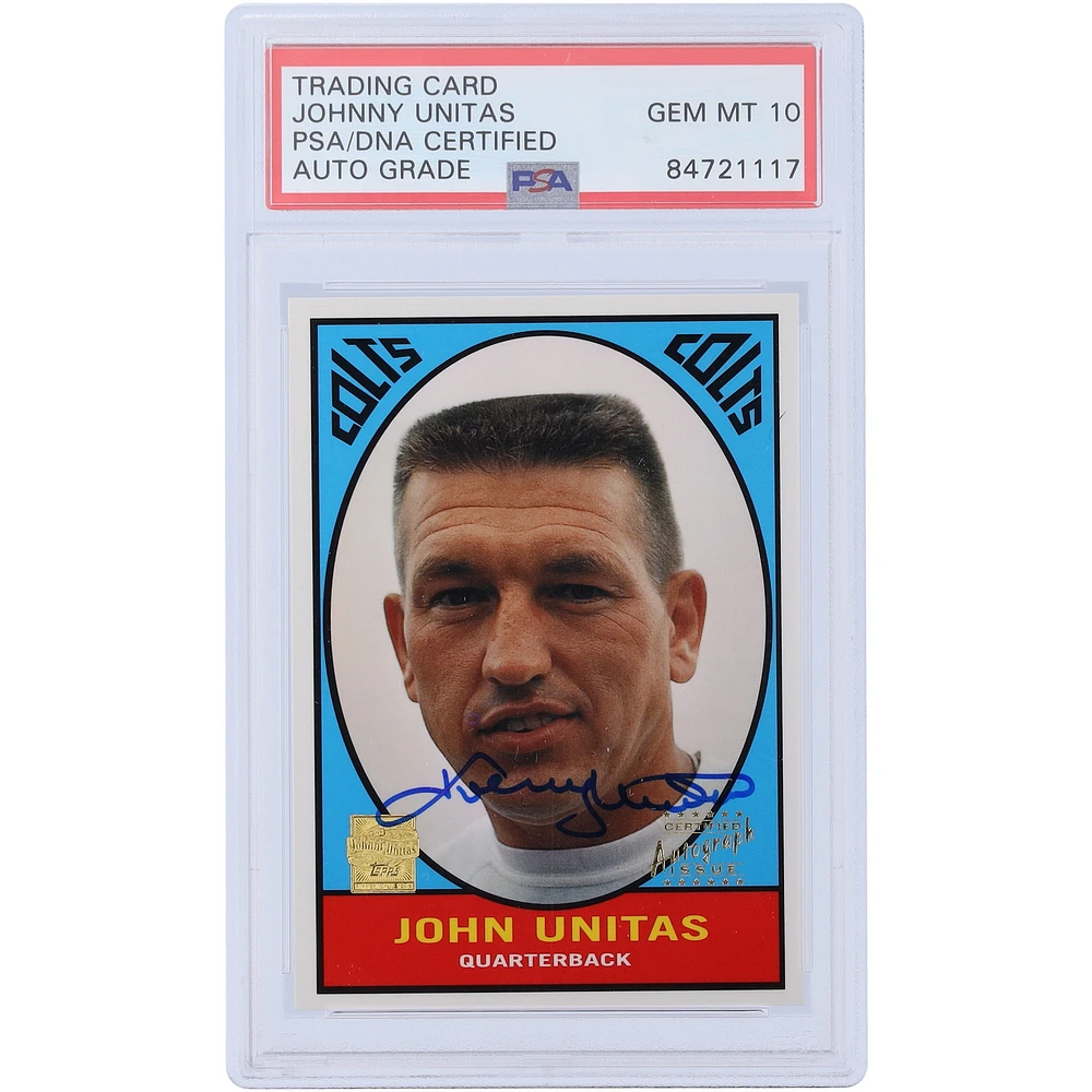 Johnny Unitas Baltimore Colts Autographed 2000 Topps Archives 1967 Reprint #133 PSA Authenticated 10 Card