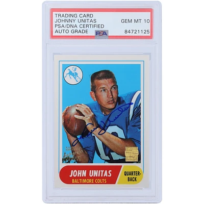 Johnny Unitas Baltimore Colts Autographed 2000 Topps Archives 1968 Reprint #100 PSA Authenticated 10 Card