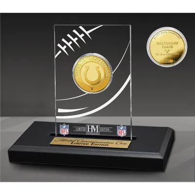 Baltimore Colts Highland Mint Super Bowl V Champions 24kt Gold Coin Etched Desktop Acrylic