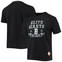 T-shirt noir pour homme Stitches Elite Giants Negro League Wordmark