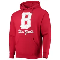 Chandail à capuchon avec logo de la ligue noire Baltimore Elite Giants Stitches rouge pour homme