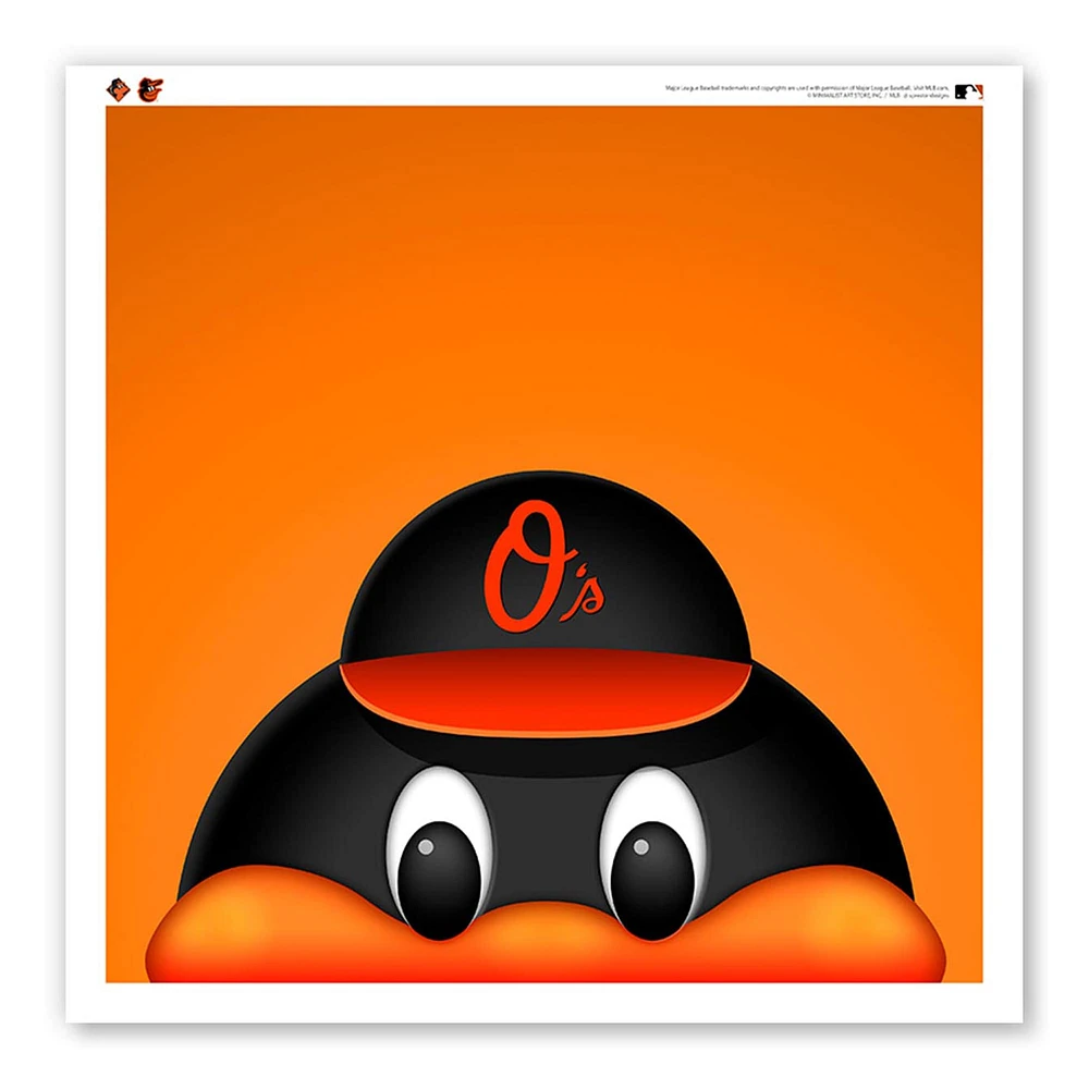 Baltimore Orioles 12" x 12" Oriole Bird Poster Print