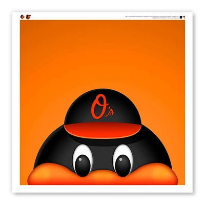 Baltimore Orioles 12" x 12" Oriole Bird Poster Print