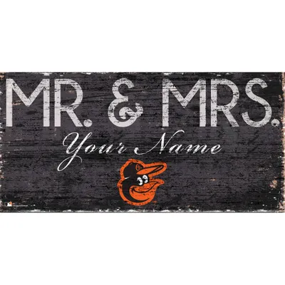 Baltimore Orioles 12" x 6" Personalized Mr. & Mrs. Sign