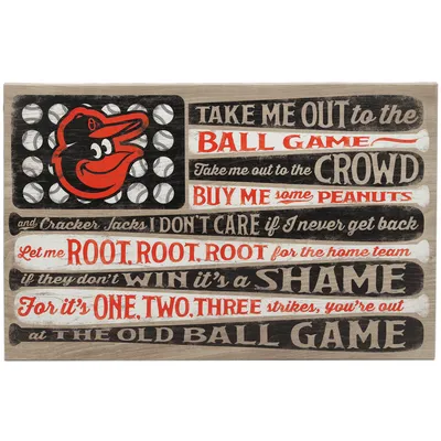 Baltimore Orioles 15" x 23.5" Flag Ball Game Stretched Canvas Wall Art