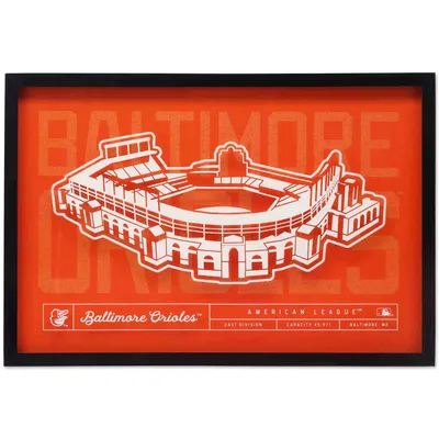 Baltimore Orioles 16'' x 23'' Stadium Glass Framed Sign