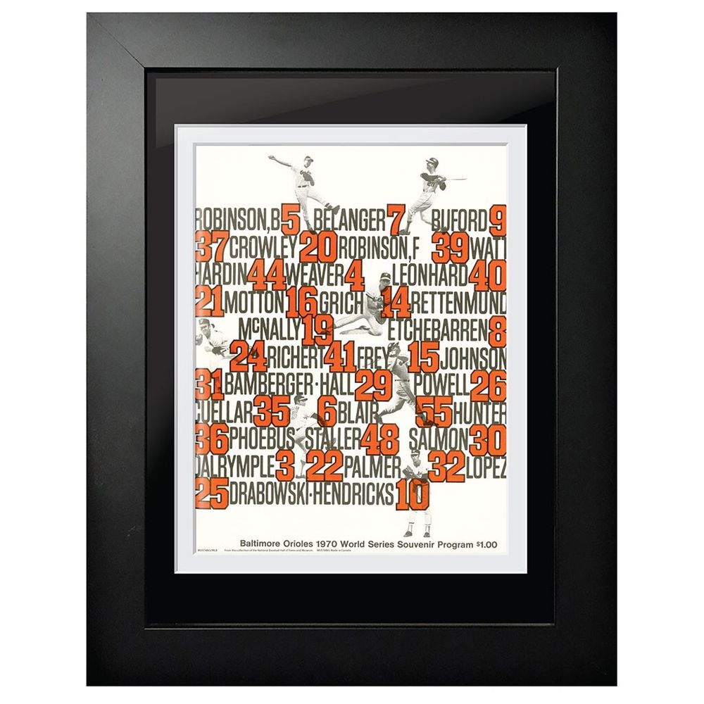 Baltimore Orioles 1970 World Series - 12'' x 16'' Framed Program Cover