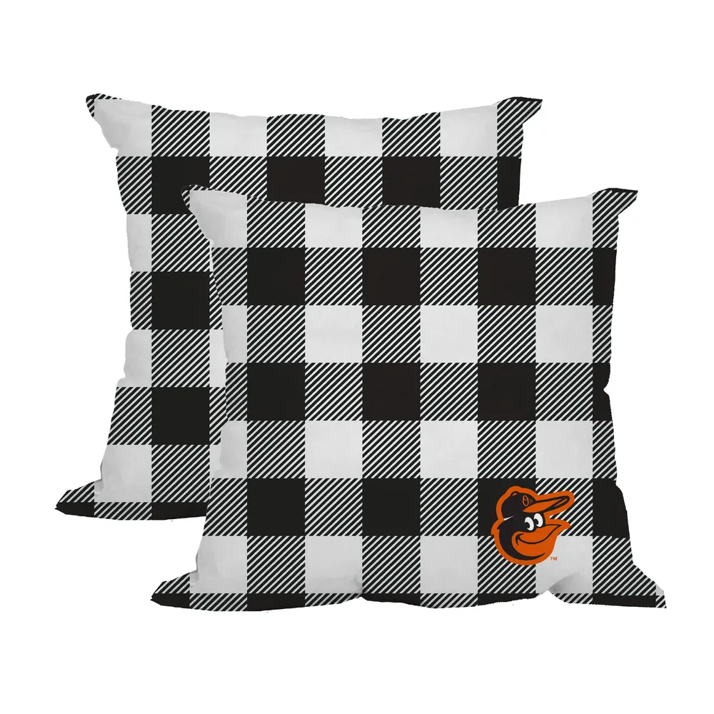 Baltimore Orioles 2-Pack Buffalo Check Plaid Outdoor Pillow Set