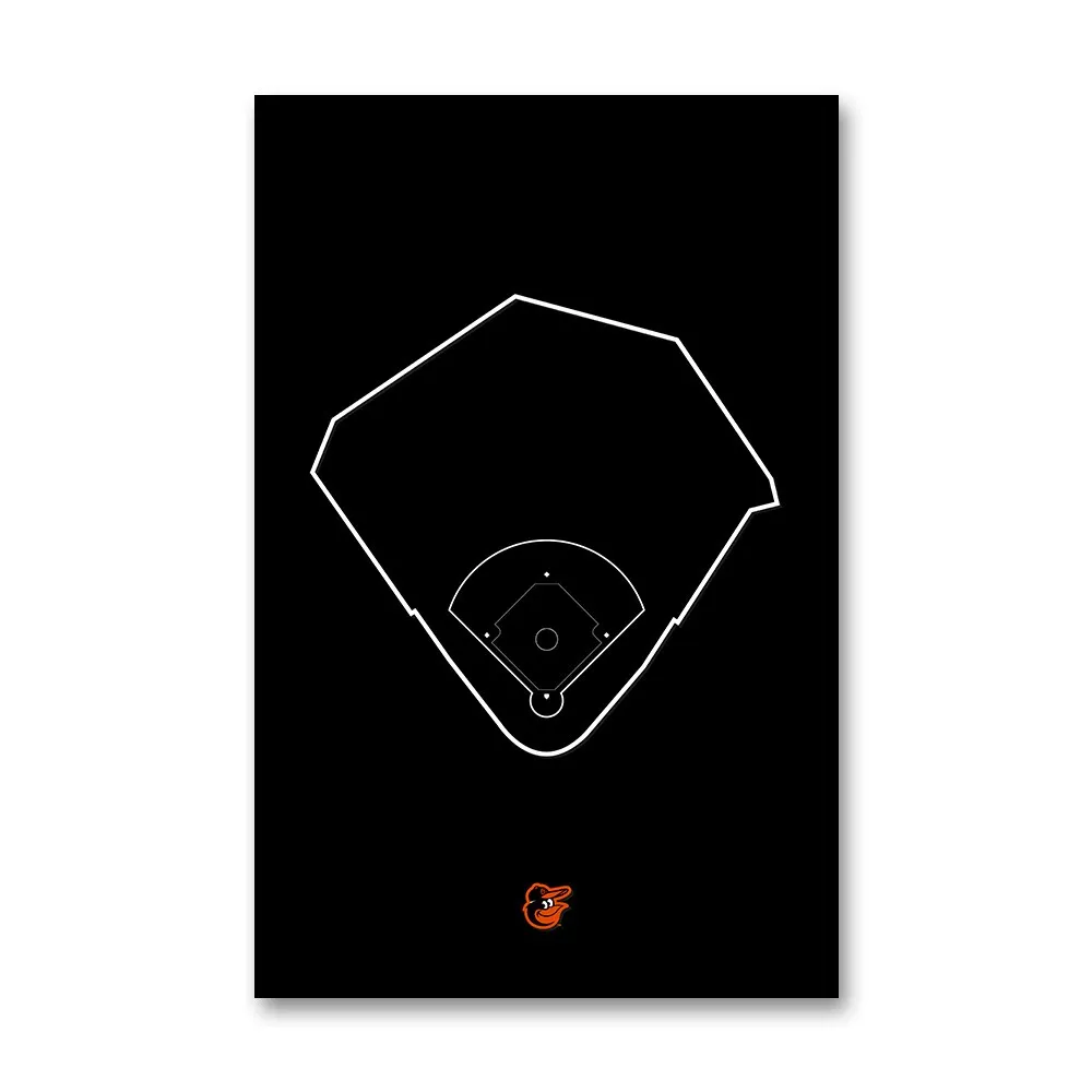 Baltimore Orioles Camden Yards 11 x 17 Ballpark Outline Art Poster