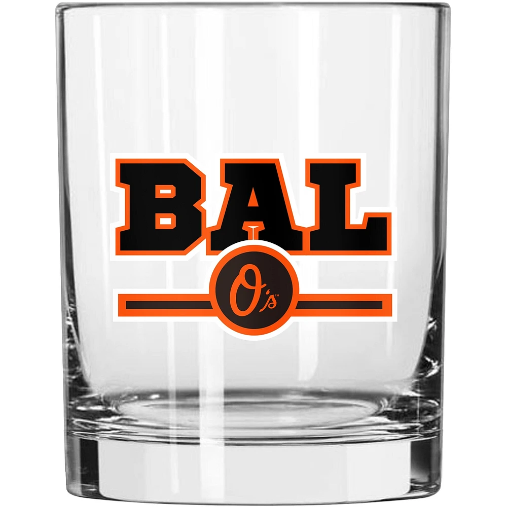 Baltimore Orioles Letterman 14oz. Rocks Glass