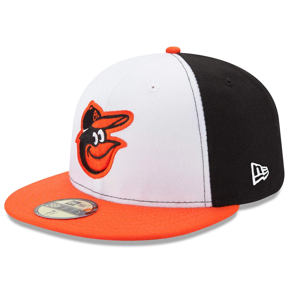 Baltimore Orioles New Era Home Authentic Collection On-Field 59FIFTY - Bonnet ajusté Blanc / Orange