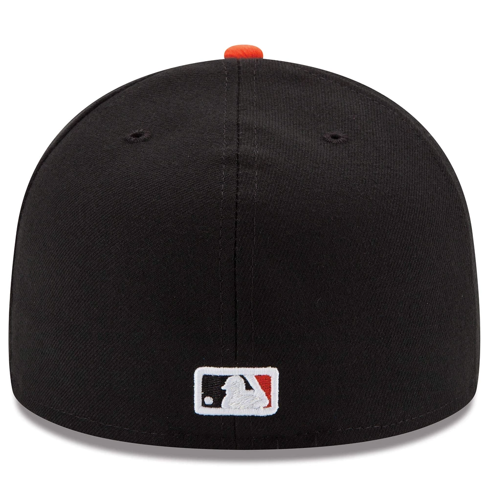 Baltimore Orioles New Era Road Authentic Collection On-Field Logo 59FIFTY - Bonnet ajusté Noir / Orange