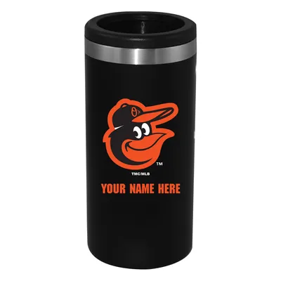 Baltimore Orioles 12oz. Personalized Slim Can Holder - Black