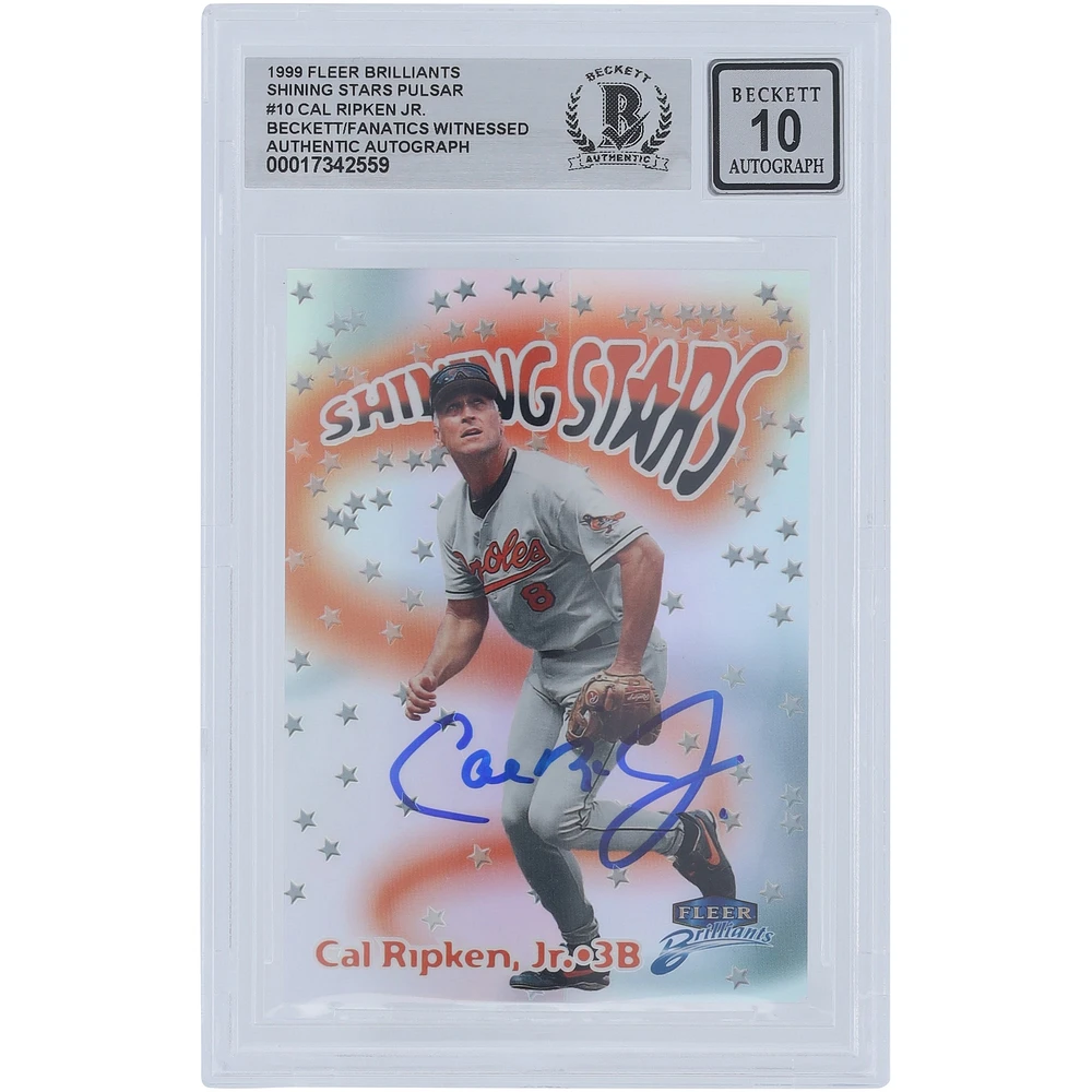 Cal Ripken Jr. Baltimore Orioles Autographed 1999 Fleer Brilliants Shining Stars Pulsar #10 Beckett Fanatics Witnessed Authenticated 10 Card