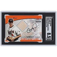 Cal Ripken Jr. Baltimore Orioles Autographed 2001 Fleer Genuine Name Of The Game Materials Bat Relic #NNO #73/100 SGC Authenticated 8.5 Card