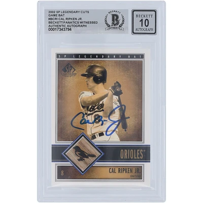 Cal Ripken Jr. Baltimore Orioles Autographed 2002 Upper Deck SP Legendary Cuts Game Bat Relic #B-CRI Beckett Fanatics Witnessed Authenticated 10 Card 