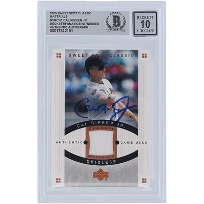 Cal Ripken Jr. Baltimore Orioles Autographed 2005 Upper Deck Sweet Spots Classics Classic Materials Jersey Relic #CM-CR1 Beckett Fanatics Witnessed Authenticated 10 Card 