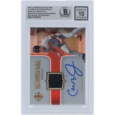 Cal Ripken Jr. Baltimore Orioles Autographed 2007 Upper Deck Ultimate Collection Ultimate Stars Materials Black Jersey Relic #SM-CR2 Beckett Fanatics Witnessed Authenticated 10 Card 