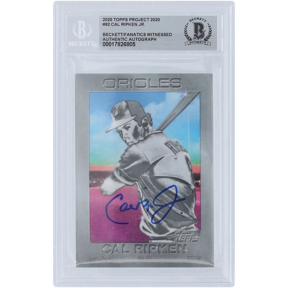 Cal Ripken Jr. Baltimore Orioles Autographed 2020 Topps Project 2020 #92 Beckett Fanatics Witnessed Authenticated Card