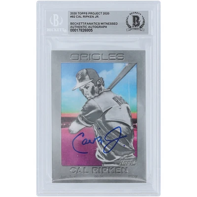 Cal Ripken Jr. Baltimore Orioles Autographed 2020 Topps Project 2020 #92 Beckett Fanatics Witnessed Authenticated Card
