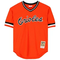 Cal Ripken Jr. Baltimore Orioles Autographed Orange Mitchell & Ness Replica Batting Practice Jersey with "Ironman" Inscription