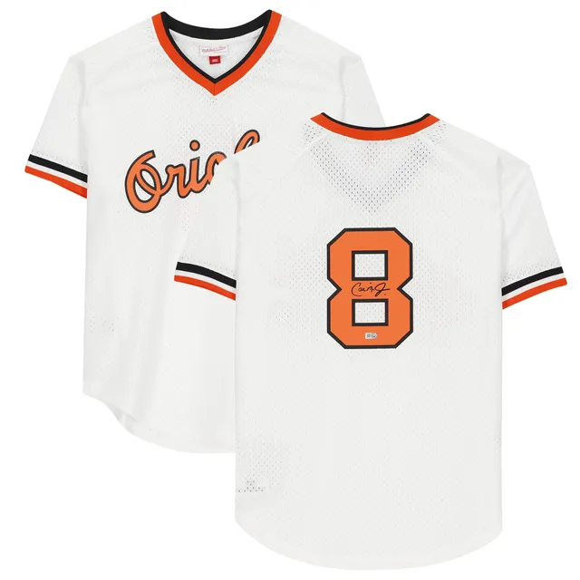 Men's Baltimore Orioles Cal Ripken Jr. Mitchell & Ness White 1985 Authentic  Cooperstown Collection Batting Practice Jersey
