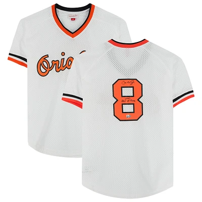 Cal Ripken Jr. White Baltimore Orioles Autographed Mitchell & Ness Replica Jersey with "2007 Hall of Fame" Inscription