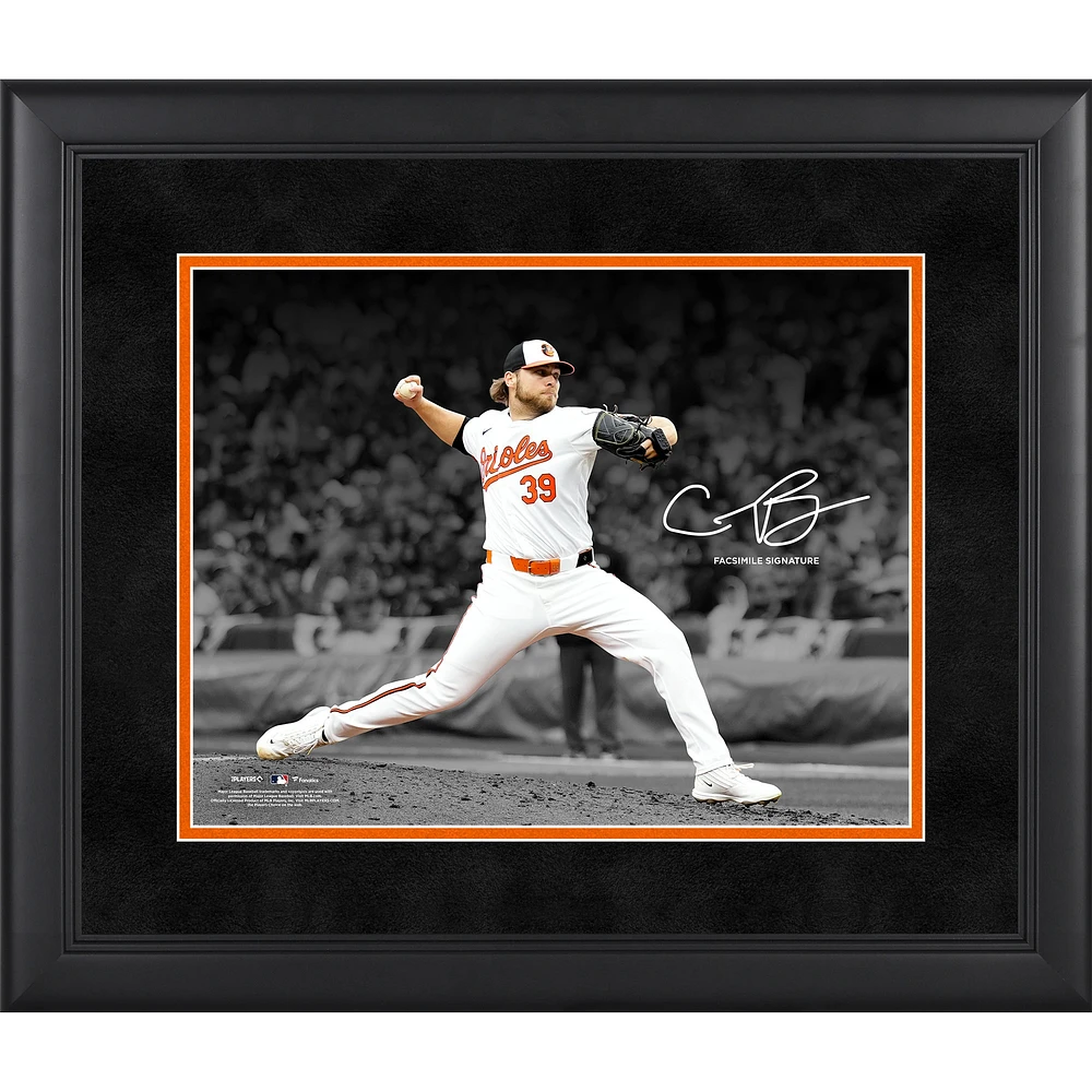 Corbin Burnes Baltimore Orioles Facsimile Signature Framed 11" x 14" Spotlight Photograph