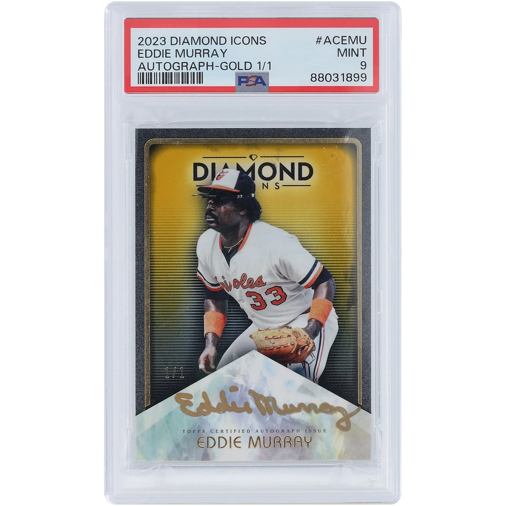 Eddie Murray Baltimore Orioles Autographed 2023 Topps Diamond Icons Gold #ACE-MU #1/1 PSA Authenticated 9 Card