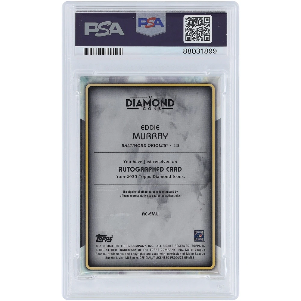 Eddie Murray Baltimore Orioles Autographed 2023 Topps Diamond Icons Gold #ACE-MU #1/1 PSA Authenticated 9 Card