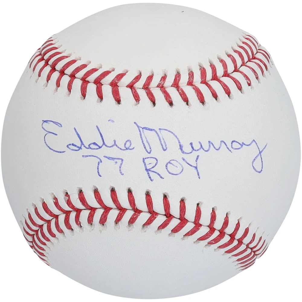 Baseball autographié par Eddie Murray des Orioles de Baltimore avec l'inscription « 77 ROY »