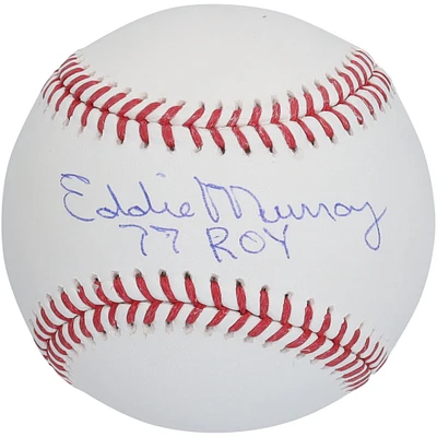 Baseball autographié par Eddie Murray des Orioles de Baltimore avec l'inscription « 77 ROY »