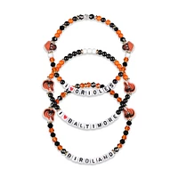 FOCO Baltimore Orioles 3-Pack Friendship Bracelet Set