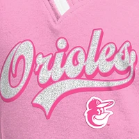 Girls Youth New Era Pink Baltimore Orioles Mommy & Me Raglan V-Neck T-Shirt