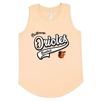Girls Youth Soft as a Grape Light Orange Baltimore Orioles Tank Top