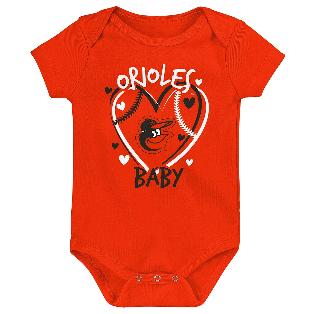 Ensemble de trois bodies pour bébé Baltimore Orioles Slide Home