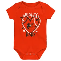 Ensemble de trois bodies pour bébé Baltimore Orioles Slide Home