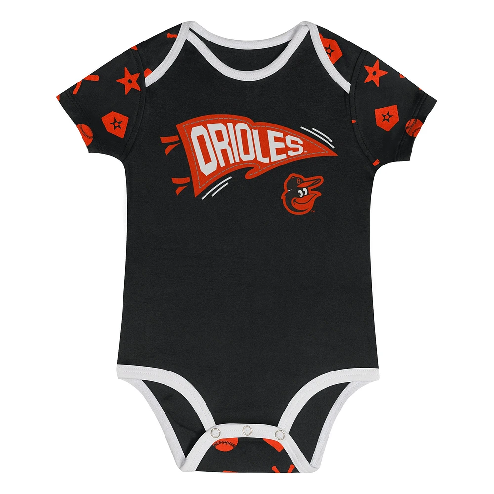 Infant  Black Baltimore Orioles On Deck 2-Piece Diaper Cover Set
