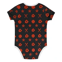 Infant  Black Baltimore Orioles On Deck 2-Piece Diaper Cover Set